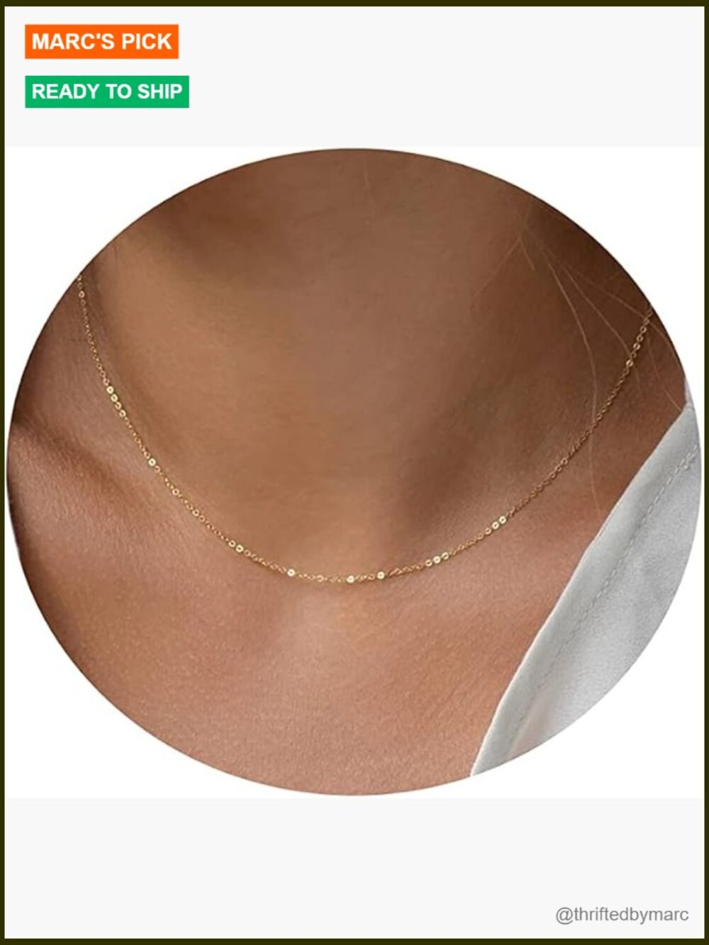 Dainty Satellite Beaded Twisted Chain Choker Necklace 16in